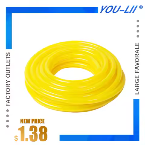 100cm/39.37" Motorcycle Bike Fuel Diameter Inner Dia 3mm*5mm 3mm*6mm Yellow Pipe Fuel Filter Line Oi