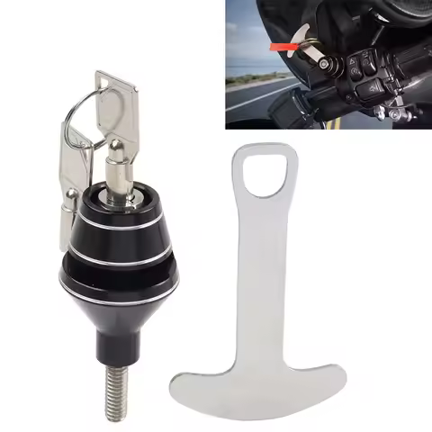 CNC Aluminum Motorcycle Handlebar Helmet Lock Kit for Harley Davidson Models