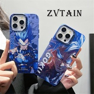 ZVTAIN เคสชุบโลหะด้วยไฟฟ้าสำหรับ IPhone 11 12 13 14 15 Pro Max เคส Goku Vegeta แฟชั่นเคสฝาครอบด้านหลังกันกระแทกเคสโทรศัพท์