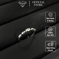 Moonstone pillar ring, studded with stones on both edges - Ring N34- S925