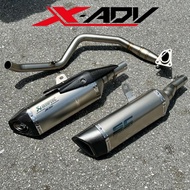 X-ADV 750 AKRAPOVIC FULL SYSTEM CARBON EXHAUST STAINLESS STEEL EXHAUST FULL SYSTEM MANIFOLD EXHAUST 