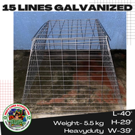 Scratch Pen 15 lines Heavyduty Galvanized/ Limbering Pen/ Chicken Pen Cages/ Gamefowl W/ FREE FEEDER