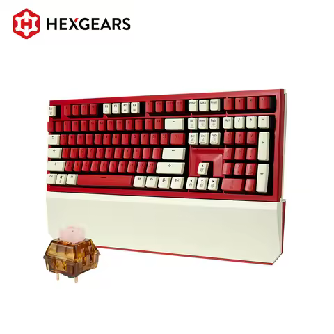 HEXGEARS X5 Kailh Switch Gamer Keyboard PBT Keycaps 104 Keys Mechanical Keyboard Hand Rest USB /2.4G