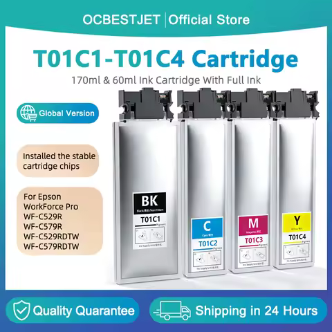 T01C T01C1 T01C2 T01C3 T01C4 Ink Bag For Epson WorkForce Pro WF-C529R C579R WF-C529RDTW WF-C579RDTW 