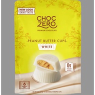 White CHOCOLA BAG COVERED WITH Peanut Butter Choczero White Chocolate Peanut Butter Cups - SUGAR FRE