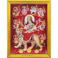 Durga Ambe Sherawali Nav Durga On Tiger Yantra Religious Photo Puja Room Temple Wall Hanging Gift Ho