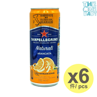 San Pellegrino 意大利橙味果汁有汽水(罐裝) 330亳升 x 6 8002270646799 expiry 2026/07