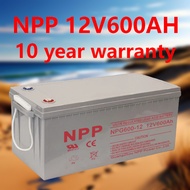NPP 12V 600AH Deep Cycle AGM Battery Solar สำรองไฟเครื่องเสียงคอนเสิร์ตกลางแจ้ง เสียงนิ่ง 10 ปีประกั