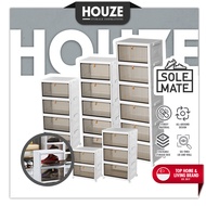 [HOUZE] SoleMate Multiple Tier Foldable | Stackable Drop Lid Drawer Cabinet - Organizer | Shoe | Storage | Bag | Display