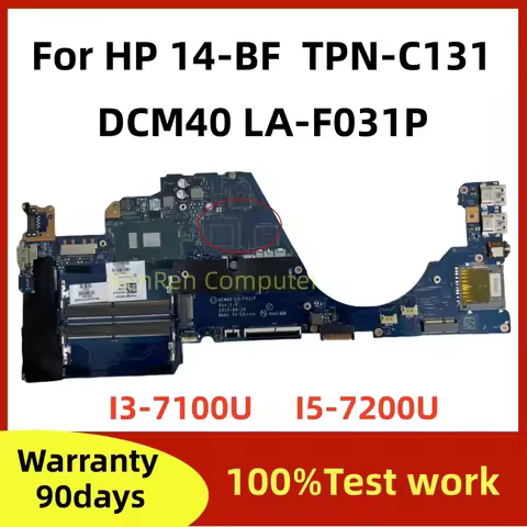 DCM40 LA-F031P For HP 14-BF 14-bf058TX TPN-C131 Laptop Motherboard DDR4 UMA with I3-7100U I5-7200U C