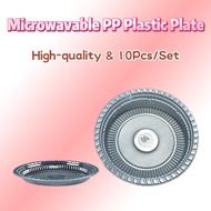 10/20/30Pcs Microwavable PP Plastic Plate 9 Inches Disposable Tableware
