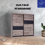 [ FREE INSTALLATION ] 5x8 | 6x8 BIG WARDROBE/CUPPUCINO WARDOBE/SLIDING DOOR/BLACK FRAME/ANTI JUMP/BI