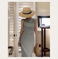 Lady MADE Kloset เดรสยาว ฟ้าเทา เดรสออกงาน สวยมาก : LM002 รุ่น Luxie