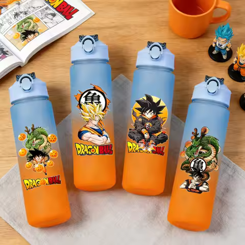 750ML Dragons Ball Water Cup Goku Anime Cartoon Drink Bottles Men Leak Proof Portable Plastic Large 