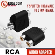 Audio JACK Y SPLITTER 1 RCA MALE TO 2 FEMALE RCA