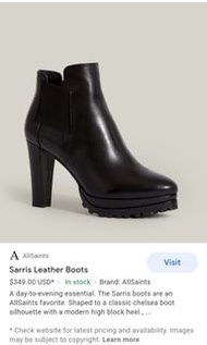 AllSaints 真皮踝靴 Sarris leather boots EU36