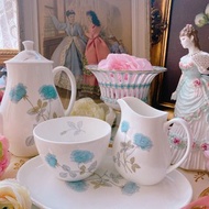 英國骨瓷Wedgwood Ice Rose冰玫瑰奶壺糖碗兩件組庫存新品已停產