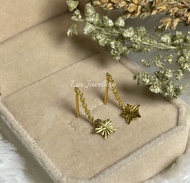 Anting bintang emas muda + anting tusuk emas muda + giwang emas muda