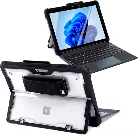 Rugged For Funda Microsoft Surface Go 1 2 3 4 Case Pencil Holder Clear Back Protective Cover with Re