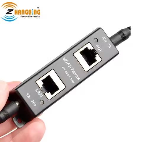 Single Port Gigabit Passive PoE Injector Power 45W With LED Indication 24V 48V 4pairs Working For IP