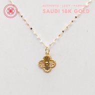 ۞COD PAWNABLE Original 18k Necklace Legit Real Saudi Gold Clover Flower Lightweight Necklace