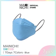 ใส่สบาย หายใจสะดวก MAINICHI หน้ากากอนามัย 4D Face Mask 7 days - สีฟ้า (7 ชิ้น/ซ.)