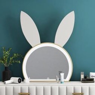 潮流百貨網紅LED化妝鏡兔子帶燈臺立式公主少女ins風北歐家用掛壁臥室桌面