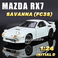 Die Cast 1:24 Mazda RX7 FC3S Initial D JDM Diecast Vehicle Models Kereta JDM