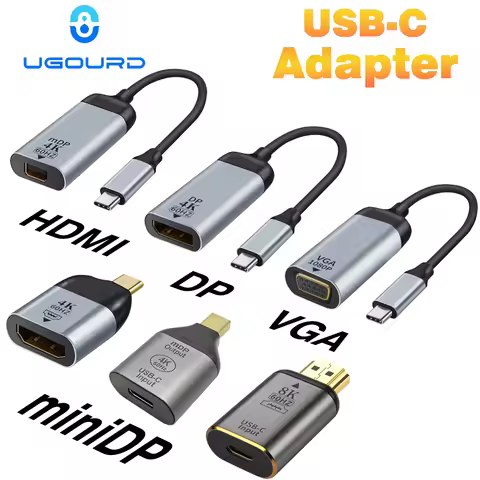 USB C To HDMI Adapter 4K 8K 60HZ Cable USB Type-C to DP miniDP 1.4 Converter VGA HDTV Displayport Ad