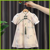 PLNBFG งานปักประณีต กระโปรง Hanfu วินเทจ สไตล์หวานแหวว เสื้อแขนสั้น เสื้อผ้าสำหรับเด็ก ของใหม่ ชุดเดรสเจ้าหญิง