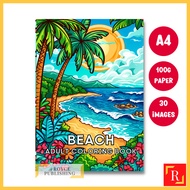 Beach Colouring Book For Adults 1 - (A4 | 30 Images | 100gsm)|ROYCE PUBLISHING