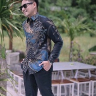 KEMEJA HITAM Shopee 2.2 batik Solo premium Slim Fit batik Shirt For Men SLIMFIT Adult Long Sleeve Black Blue Luxury/ premium batik Shirt/ batik Shirt With Tricot Layered/batik Top/Latest Men's batik/ Long-Sleeved Men's batik-Man's batik Shirt Order
