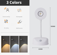 Vimite Intelligent Sensor Wall Lamp 3color Usb Rechargeable Cable-free Punch-free Human Sensor Spot 