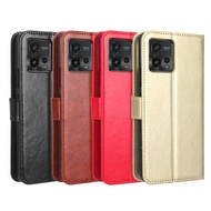 Suitable for Motorola G72 Phone Case Moto G72 4G Phone Leather Case Flip Card Crazy Horse Pattern La