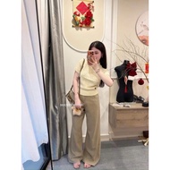 Wgwe standard wide-leg brown beige jeans