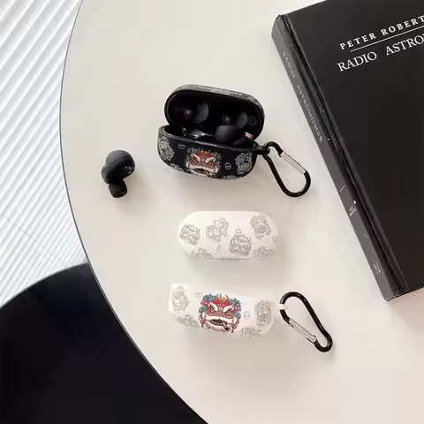 Cartoon Lion Crystal Stickers Earphone Case For Sony WF-1000XM4 Wireless Bluetooth Headset Protectiv