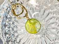 酒精墨水畫耳環 - Golden Lime