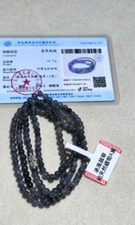 承風翡翠 純天然緬甸A貨 冰烏雞米珠項鍊長鏈