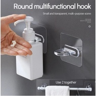 Transparent Ring Shaped Seamless Multifunctional Wall Mounted Hook Shampoo Shower Gel Bottle Holder