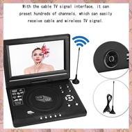 9.8 Inch Portable Home Car DVD Player Rotatable VCD CD Game TV Player Radio Adapter Support FM Radio Receiving-