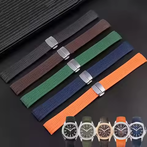 PP Rubber Strap for Patek Philippe Grenade AQUANAUT Series 5167A/5168G Watch Strap Accessories 19mm