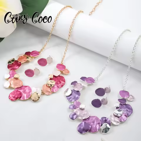 Cring Coco Enamel Necklaces Fashion Neck Choker New in Jewelry Trend Geometric Necklace for Women We