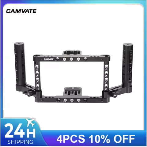 CAMVATE Director’s Monitor Cage Rig With Adjustable Dual Cheese Handgrip For 5" Or 5.5" Monitors (Id