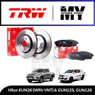 TRW Hilux Kun25 With VNT '11-'15 KUN26 VNT (318.9MM) & GUN125 GUN126 Front Disc Rotor & Disc Pad Set