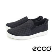 ecco (Women) SOFT 7 W Women's Genuine Leather Easy-To-Wear Take-Off Sneakers Shoes-Black