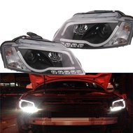Fog Lights Daytime Running Lights Front Turn Signal Front Headlight Assemblies for Audi A3 2008-2012 Bi-Xenon Lens Projector Double Beam Xenon HID KIT