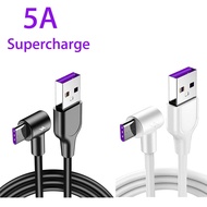 90 Degree Right Angle Type C Cable Fast Charge 5A For meizu 16T Nitendo Switch ASUS ROG Phone 2 poco