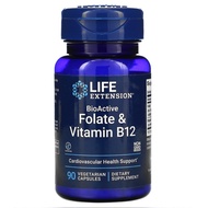 Life Extension, BioActive, Folate & Vitamin B12, B-12, 90 Vegetarian Capsules