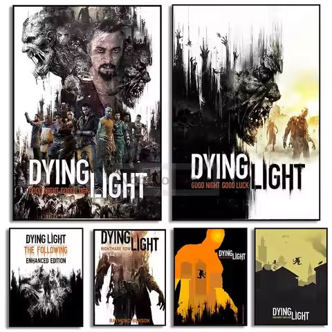 Classic Horror Zombie Parkour Game Dying Light 1 2 Stay Human Poster Prints Canvas Painting Wall Art