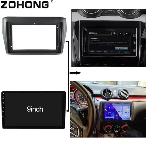 9 inch Car Radio Panel Decorative Frame For Suzuki Swift 5 2017+ Screen Bezel Android Auto Multimedi